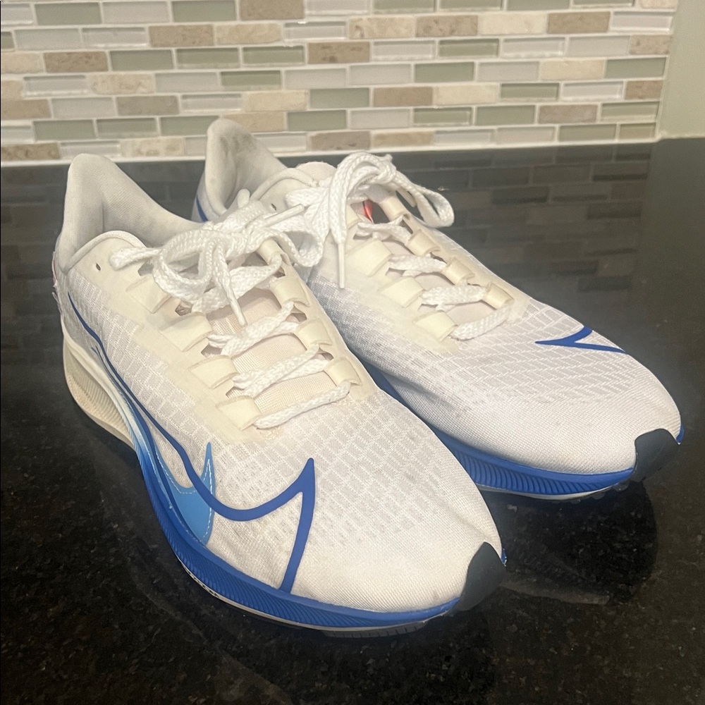 Size 11.5- Nike Air Zoom Pegasus 37 Premium White Game Royal